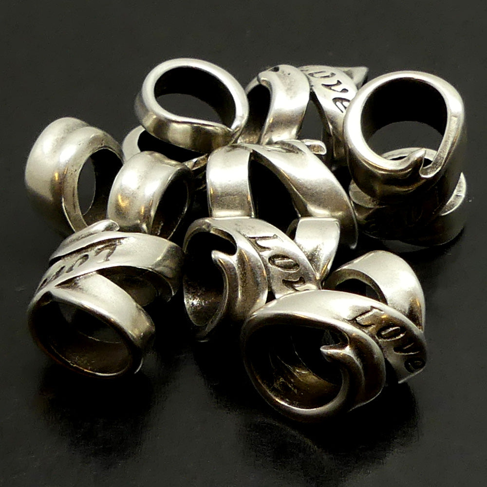 Perle à Glisser - Ruban Love en métal