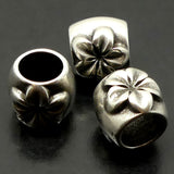 Perle à Glisser - Tube avec fleur en métal