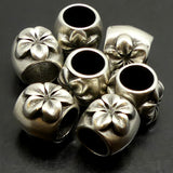 Perle à Glisser - Tube avec fleur en métal