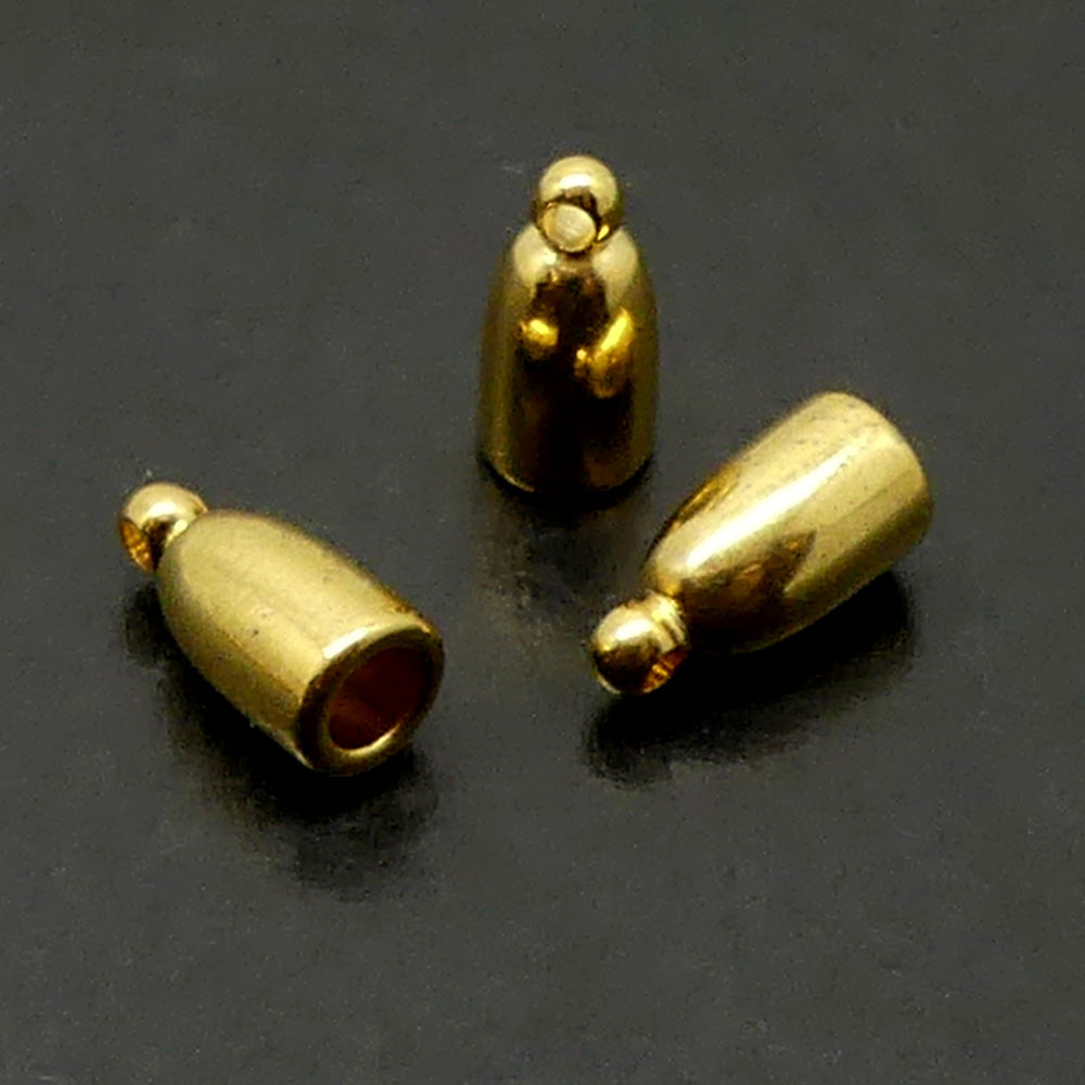 Calotte - Ovale en métal doré 3 mm (2 pces)