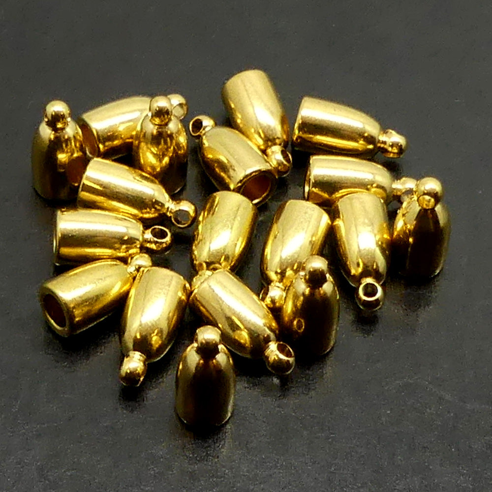 Calotte - Ovale en métal doré 3 mm (2 pces)