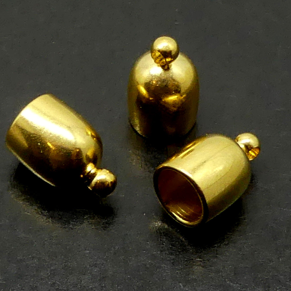 Calotte - Ovale en métal dorée 6 mm (2 pces)