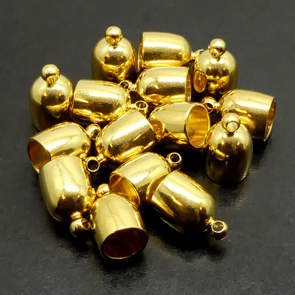 Calotte - Ovale en métal dorée 6 mm (2 pces)