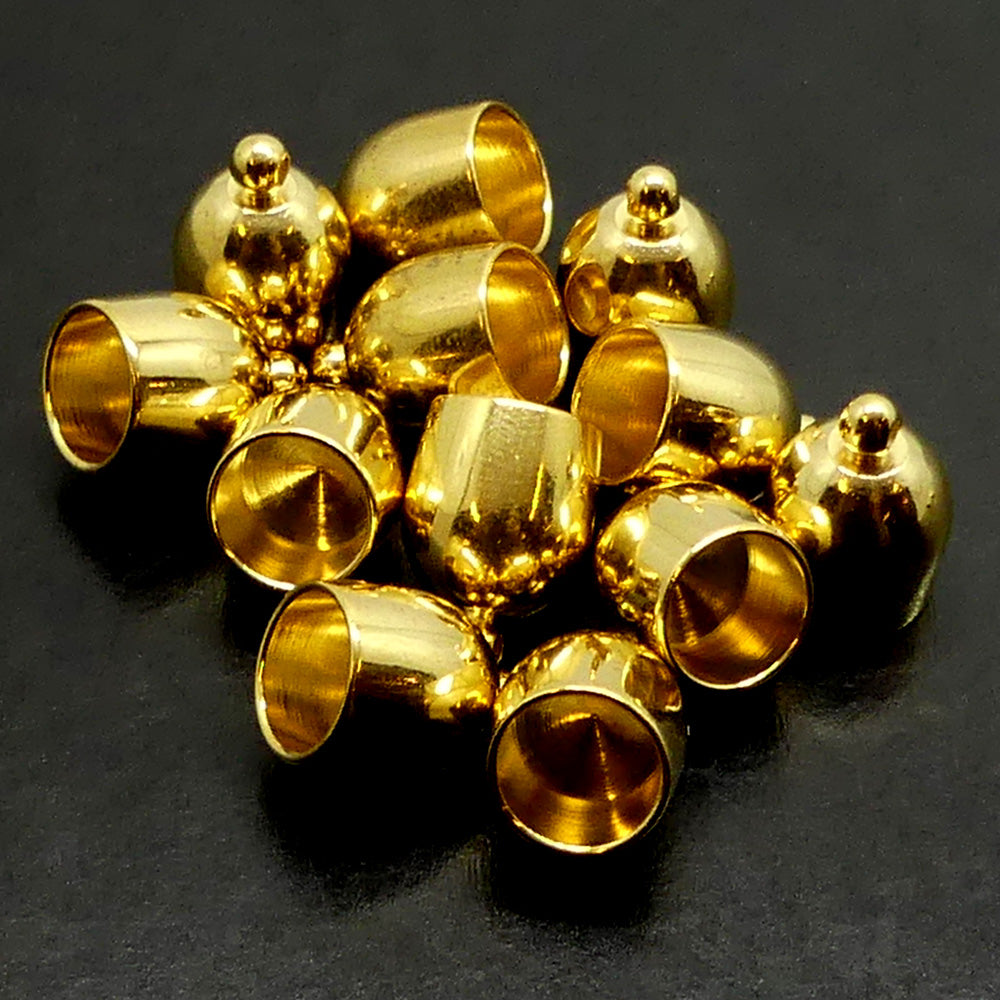 Calotte - Ovale en métal doré 8 mm (2 pces)