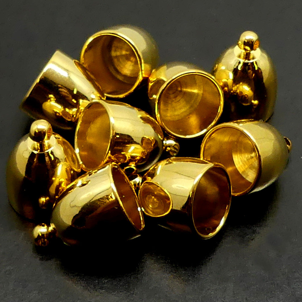 Calotte - Ovale en métal doré 10 mm (2 pces)