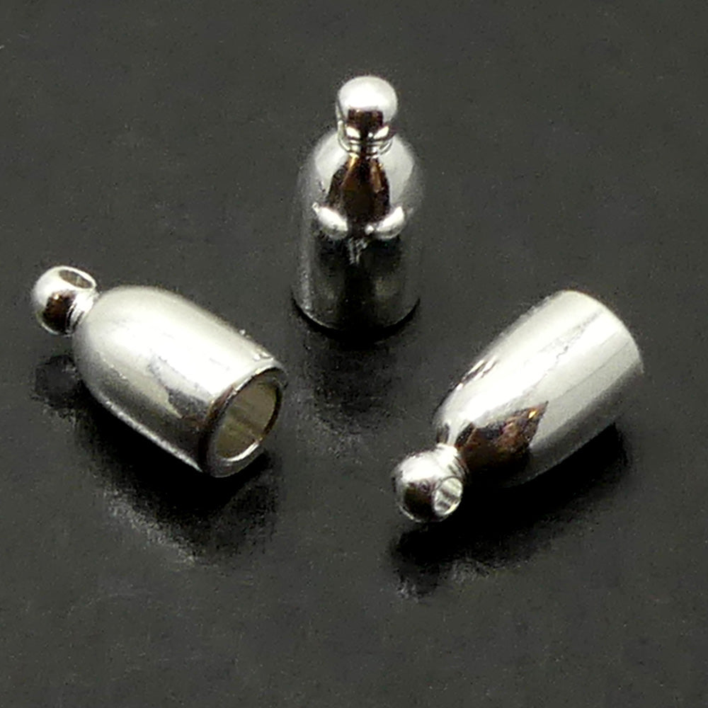 Calotte - Ovale en métal argenté 3 mm (2 pces)