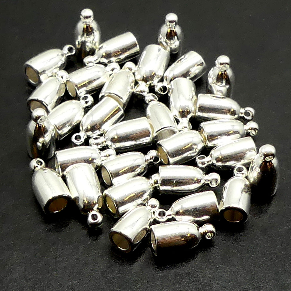 Calotte - Ovale en métal argenté 3 mm (2 pces)