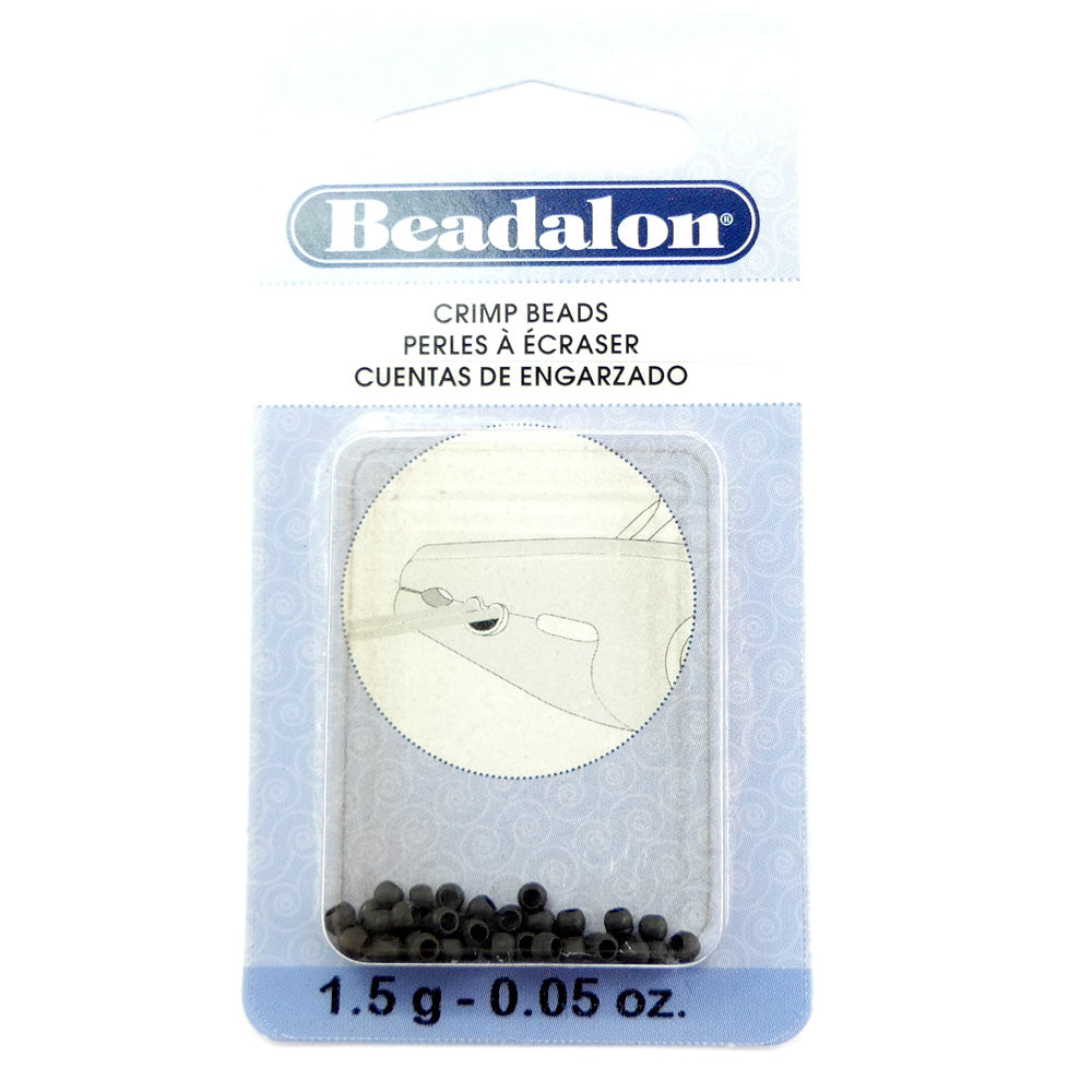 Perle à écraser - Noir 1.5 mm
