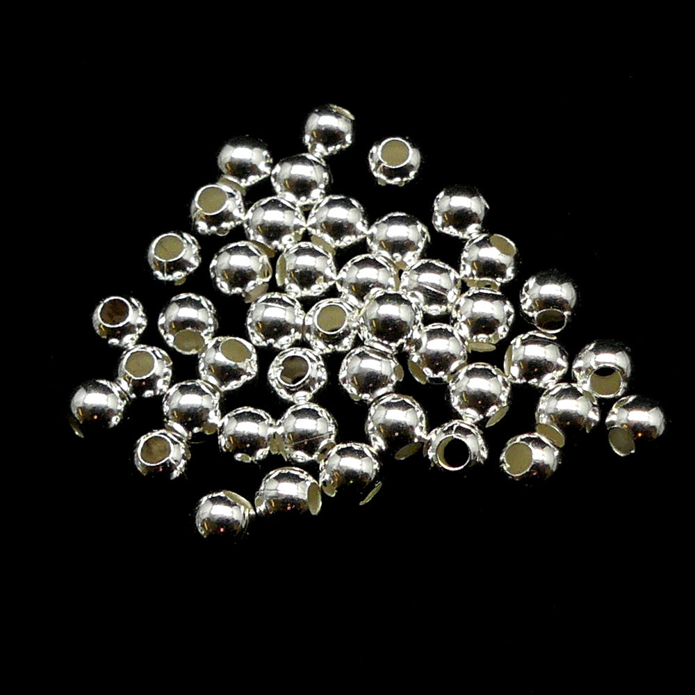 Perle ronde en Argent Sterling 3x2.5mm (4 pièces)