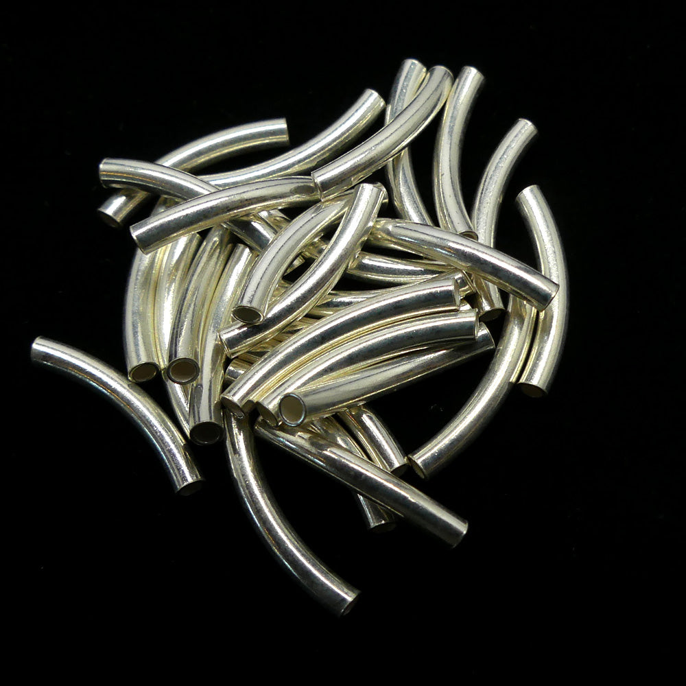 Tube courbé  Argent Sterling (1 pièce)