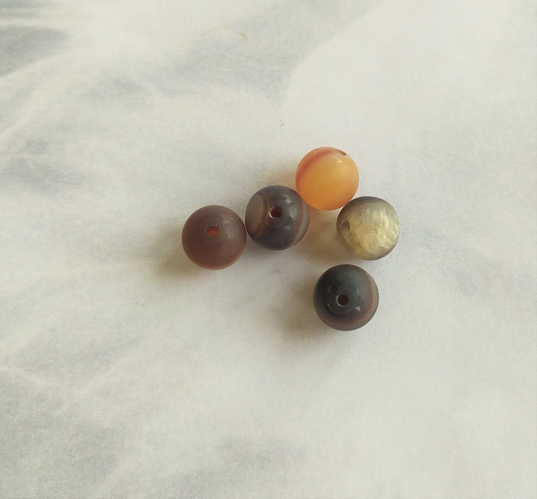 Ronde 8 - Agate à bandes naturelles teintées (10pces)