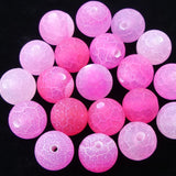 Ronde 8 - Agate de Feu givrée Fuchsia (10 pces)