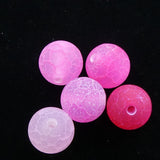Ronde 8 - Agate de Feu givrée Fuchsia (10 pces)