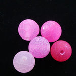 Ronde 10 - Agate de feu Fuchsia givrée (5 pces)