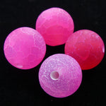 Ronde 10 - Agate de feu Fuchsia givrée (5 pces)