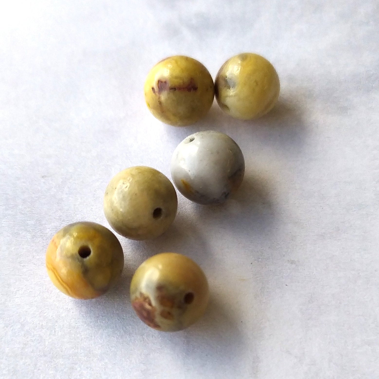 Ronde 8 - Agate folle naturelle couleur mixte (10 pces)