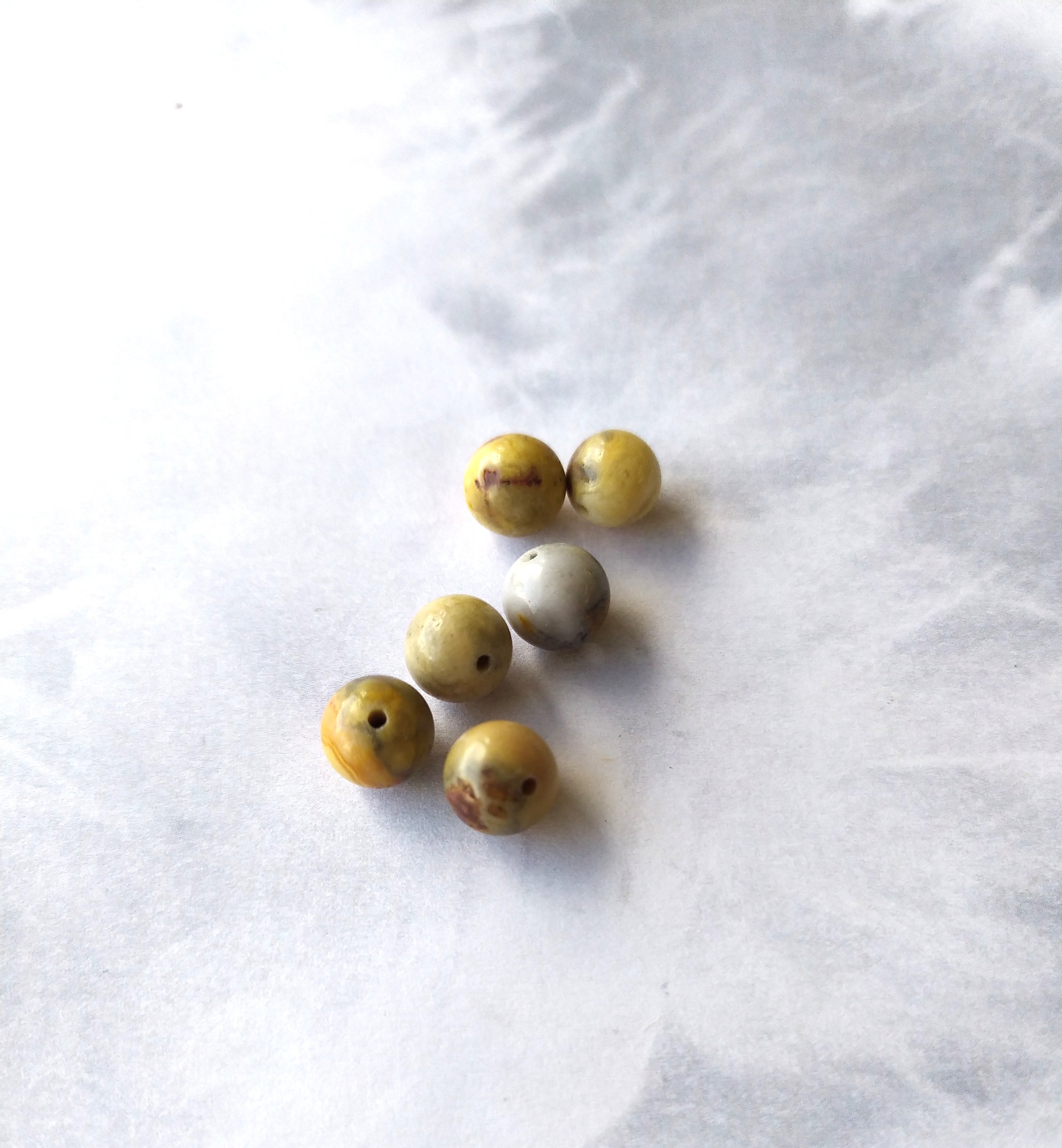 Ronde 8 - Agate folle naturelle couleur mixte (10 pces)