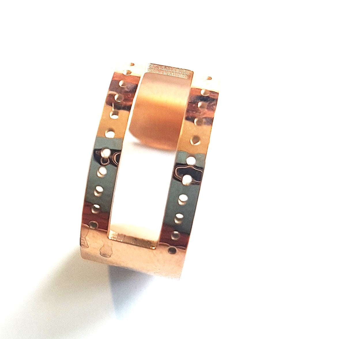Bague anneau ouvert à confectionner10 x 20mm - Or rose 1pce