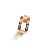 Bague anneau ouvert à confectionner10 x 20mm - Or rose 1pce