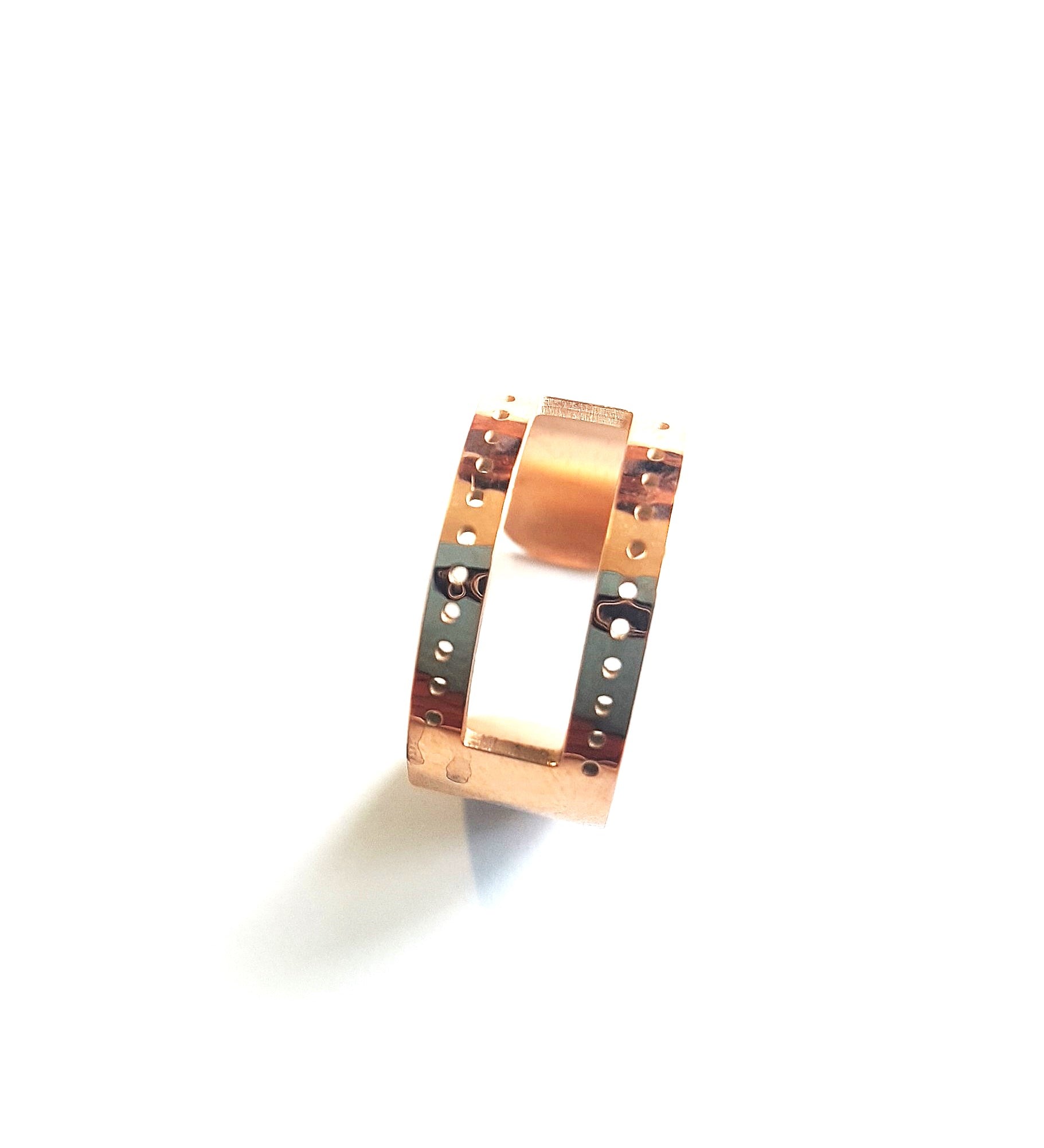 Bague anneau ouvert à confectionner10 x 20mm - Or rose 1pce