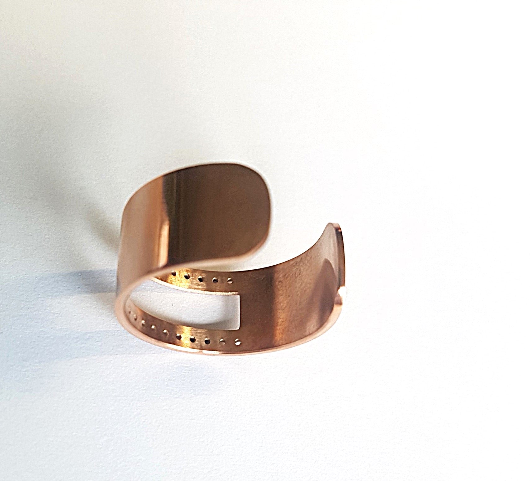 Bague anneau ouvert à confectionner10 x 20mm - Or rose 1pce