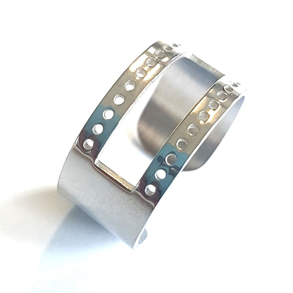 Bague anneau ouvert à confectionner10 x 20mm - Argenté - 1pce