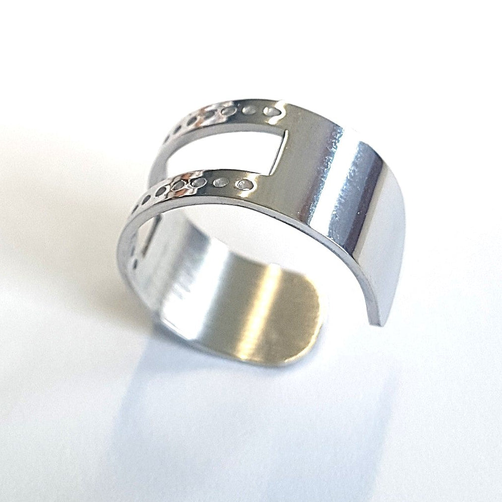 Bague anneau ouvert à confectionner10 x 20mm - Argenté - 1pce