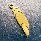 Pendentif plume dorée - Acier inoxydable 201 (1pce)