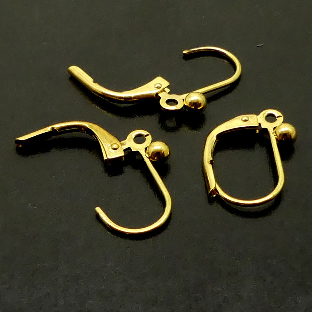 Boucle Click Or 15 mm, "Boule" (par paire)