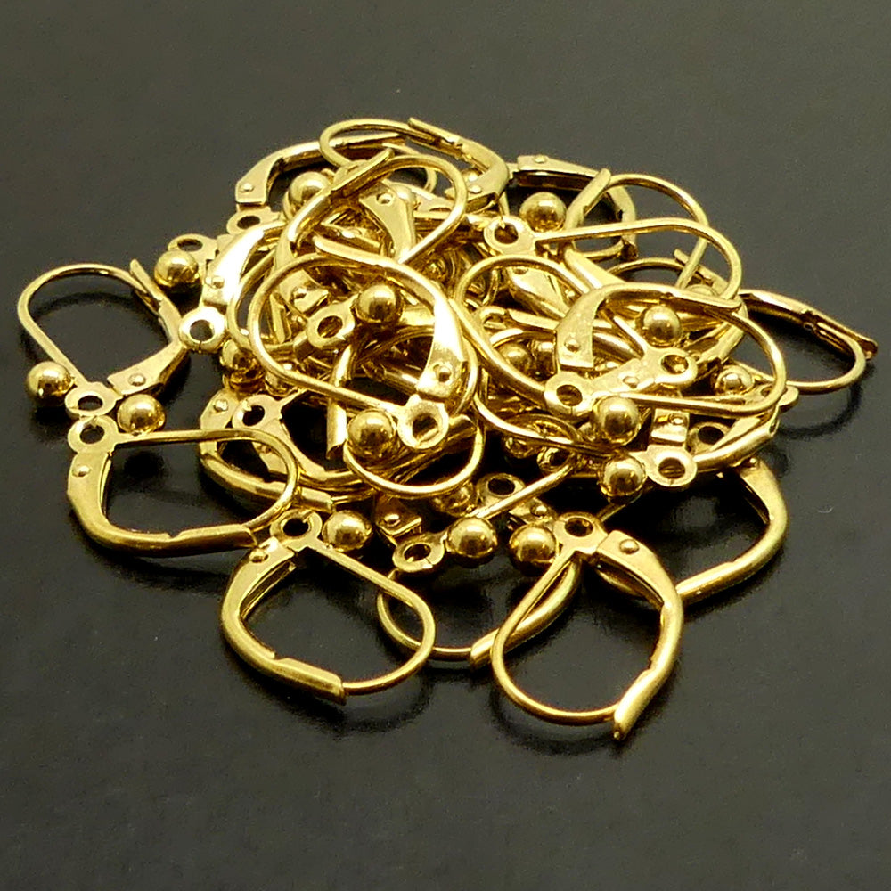 Boucle Click Or 15 mm, "Boule" (par paire)