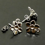 Clou Fleur argent (par paire)