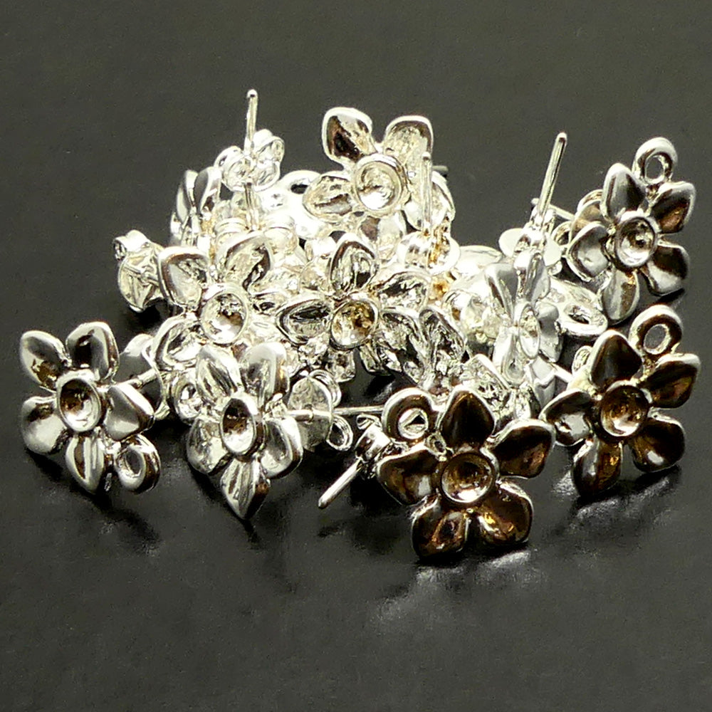 Clou Fleur argent (par paire)