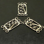 Chandelier-connecteur Rectangle 3:3 métal argenté antique (à la pièce)