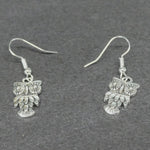 Boucles d'oreilles Halloween " Hibou " - Argent antique - 1 paire