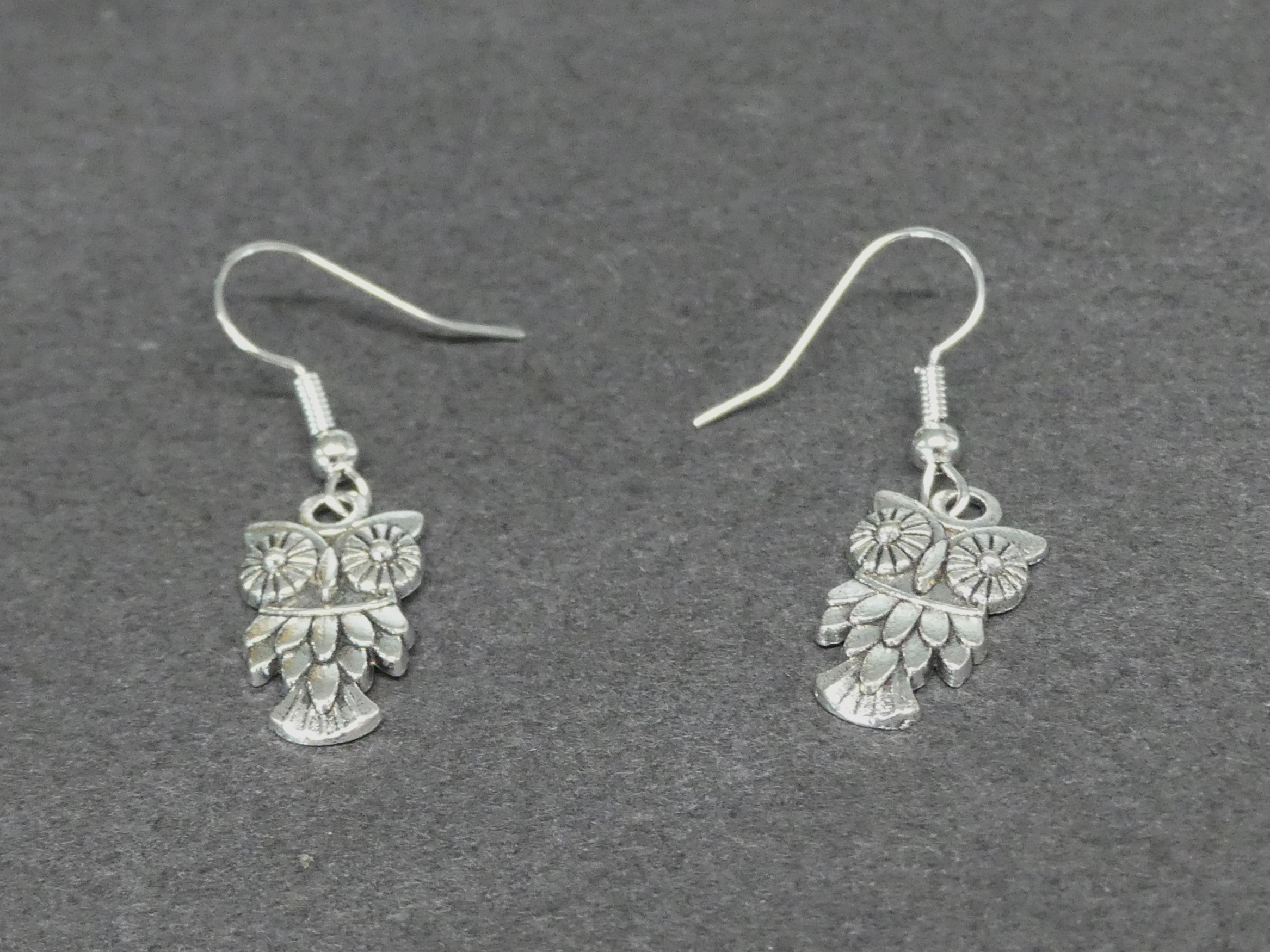 Boucles d'oreilles Halloween " Hibou " - Argent antique - 1 paire