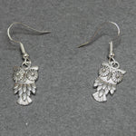 Boucles d'oreilles Halloween " Hibou " - Argent antique - 1 paire