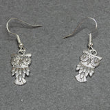 Boucles d'oreilles Halloween " Hibou " - Argent antique - 1 paire