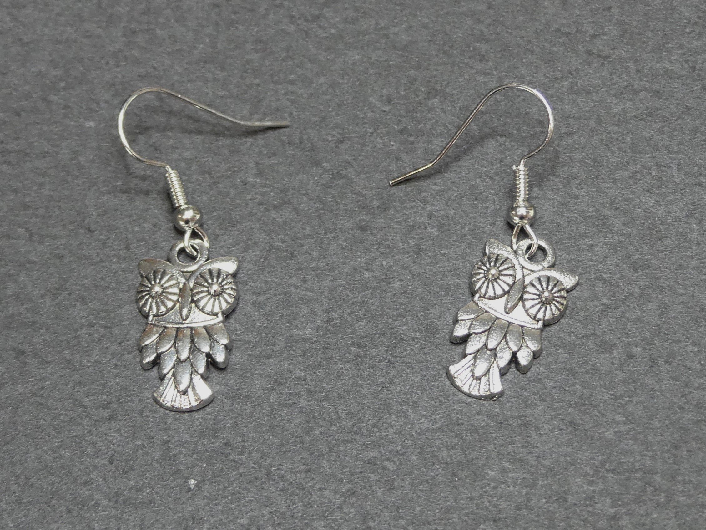 Boucles d'oreilles Halloween " Hibou " - Argent antique - 1 paire
