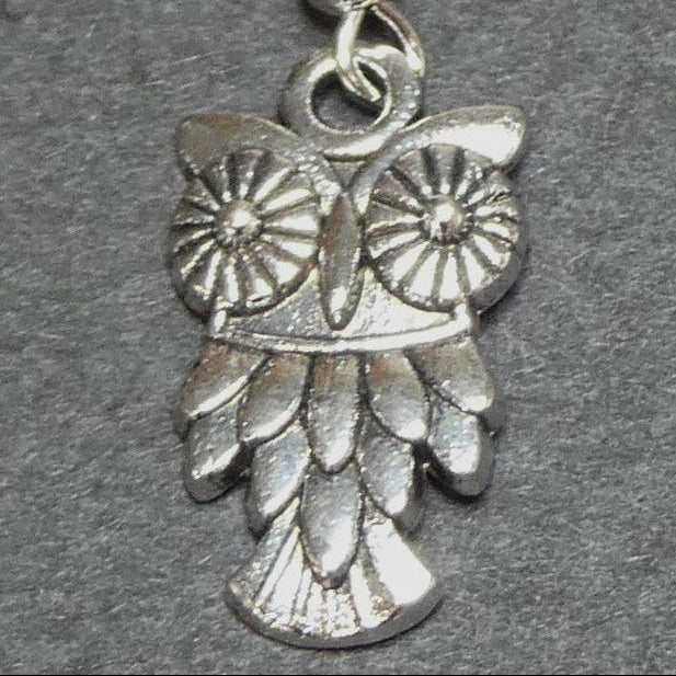 Boucles d'oreilles Halloween " Hibou " - Argent antique - 1 paire