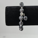 Bracelets de perles, 10mm - Noir-Gris (1 pce)