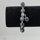 Bracelets de perles, 10mm - Noir-Gris (1 pce)