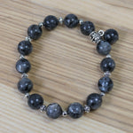 Bracelets de perles, 10mm - Noir-Gris (1 pce)