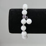 Bracelets de perles précieuses blanches 10mm  (1 pce)