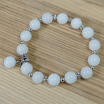 Bracelets de perles précieuses blanches 10mm  (1 pce)