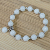 Bracelets de perles précieuses blanches 10mm  (1 pce)