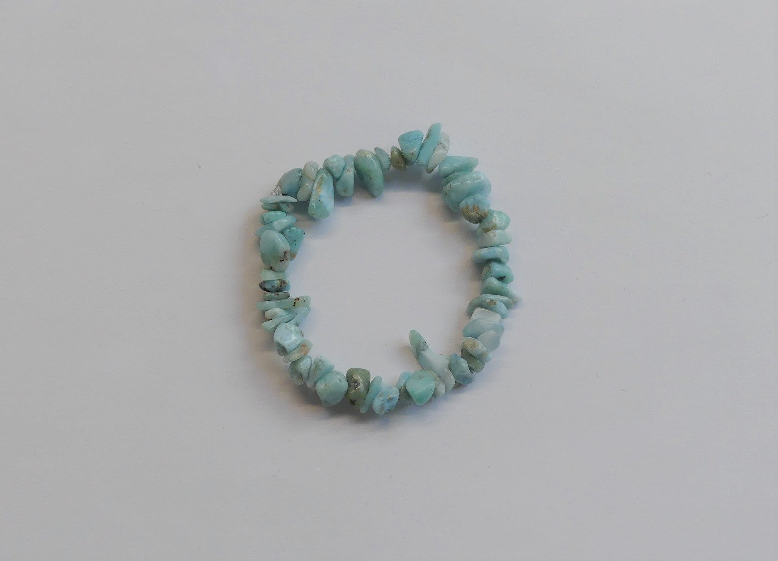  Bracelet extensible en perles de Larimar naturelles (1 pièce)