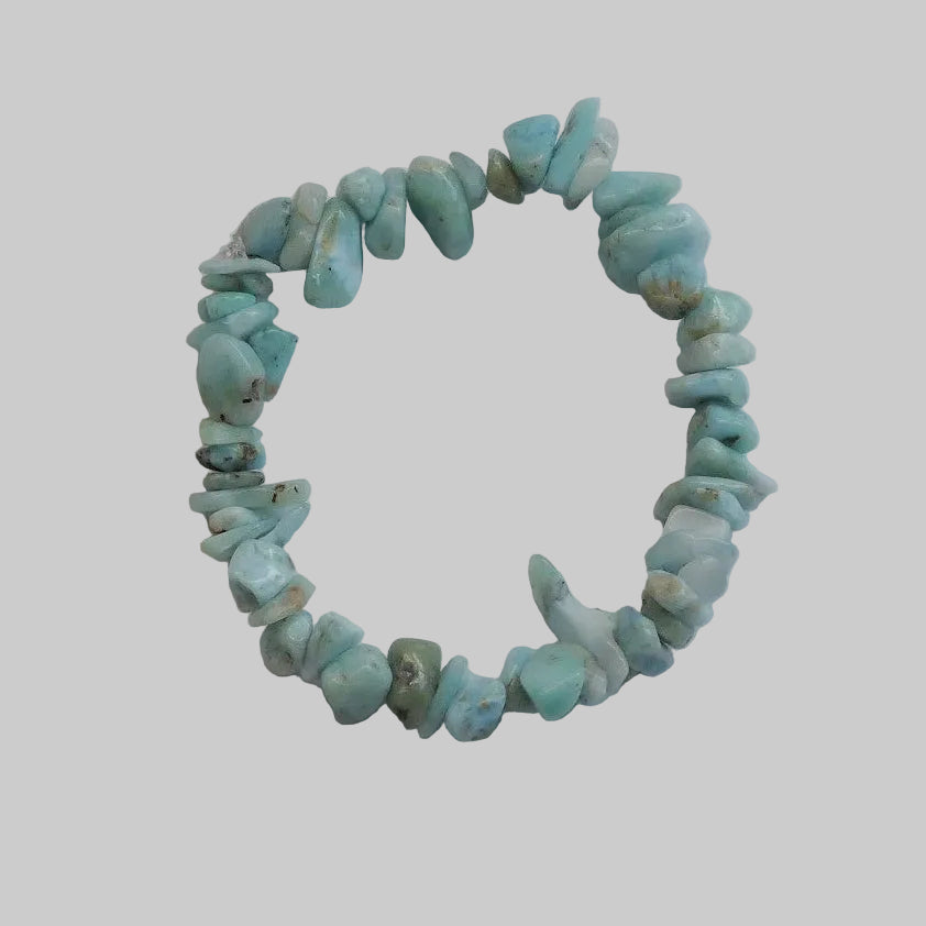  Bracelet extensible en perles de Larimar naturelles (1 pièce)