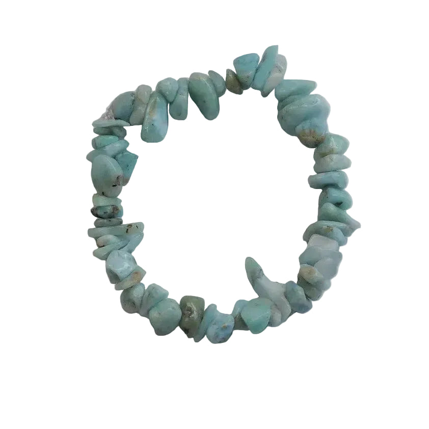  Bracelet extensible en perles de Larimar naturelles (1 pièce)