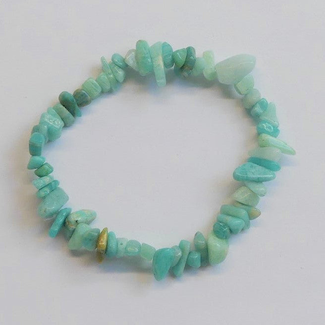 Bracelets extensibles en perles d'amazonite naturelle - 1 pièce