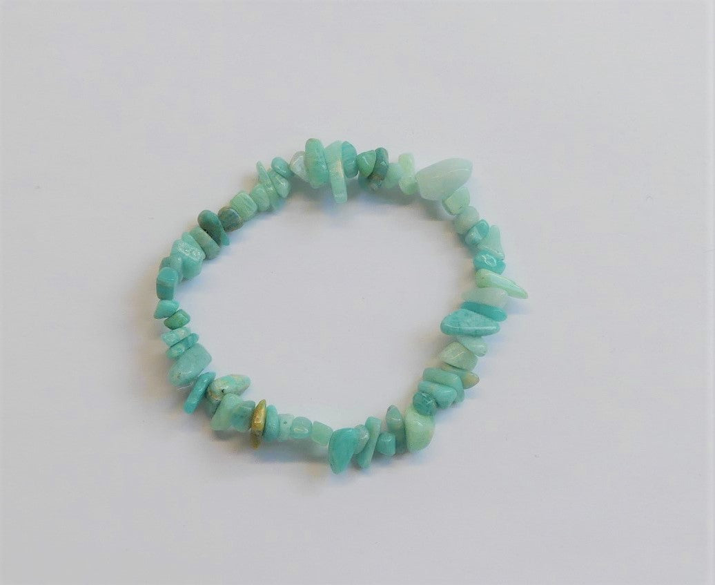 Bracelets extensibles en perles d'amazonite naturelle - 1 pièce